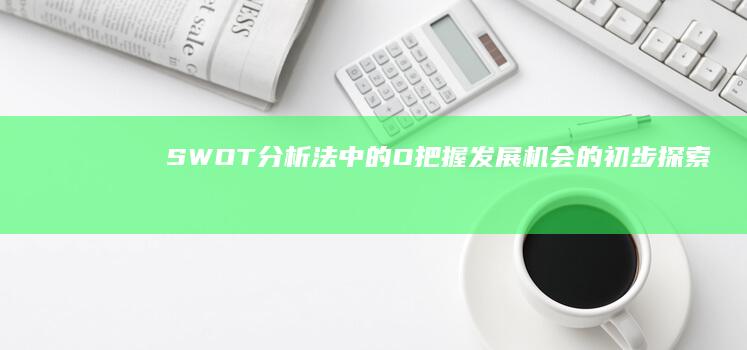 SWOT分析法中的O：把握发展机会的初步探索